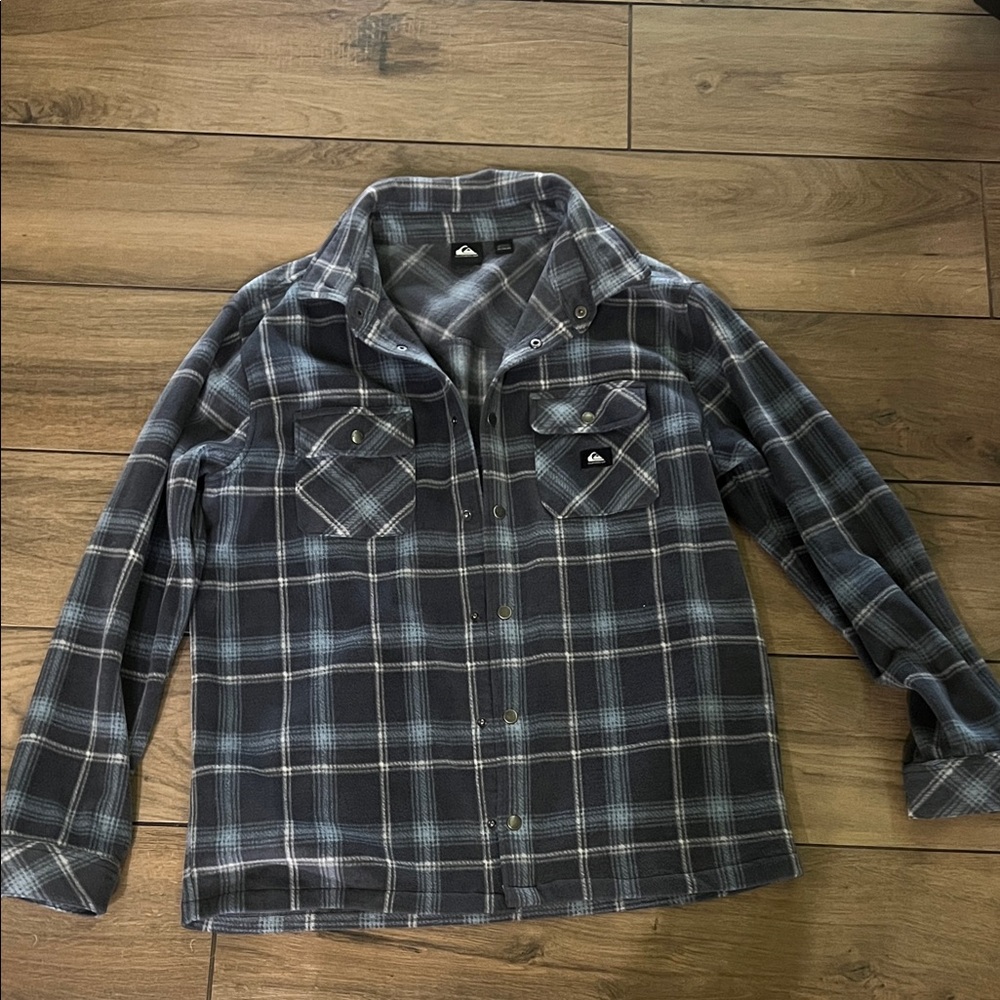 Quicksilver Button Down Plaid Fleece